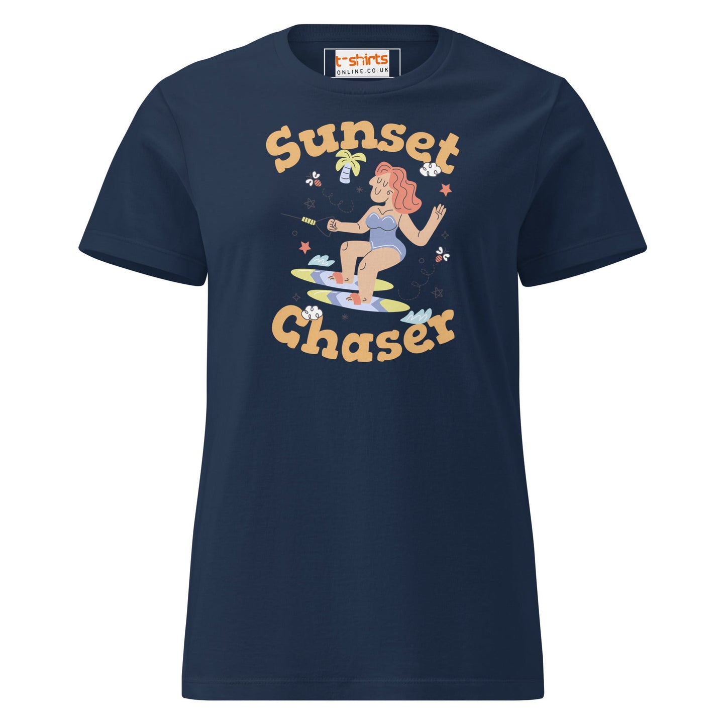 Sunset Chaser T-Shirt | Women's Soft Semi - Fitted Tee - Navy - T-Shirts Online