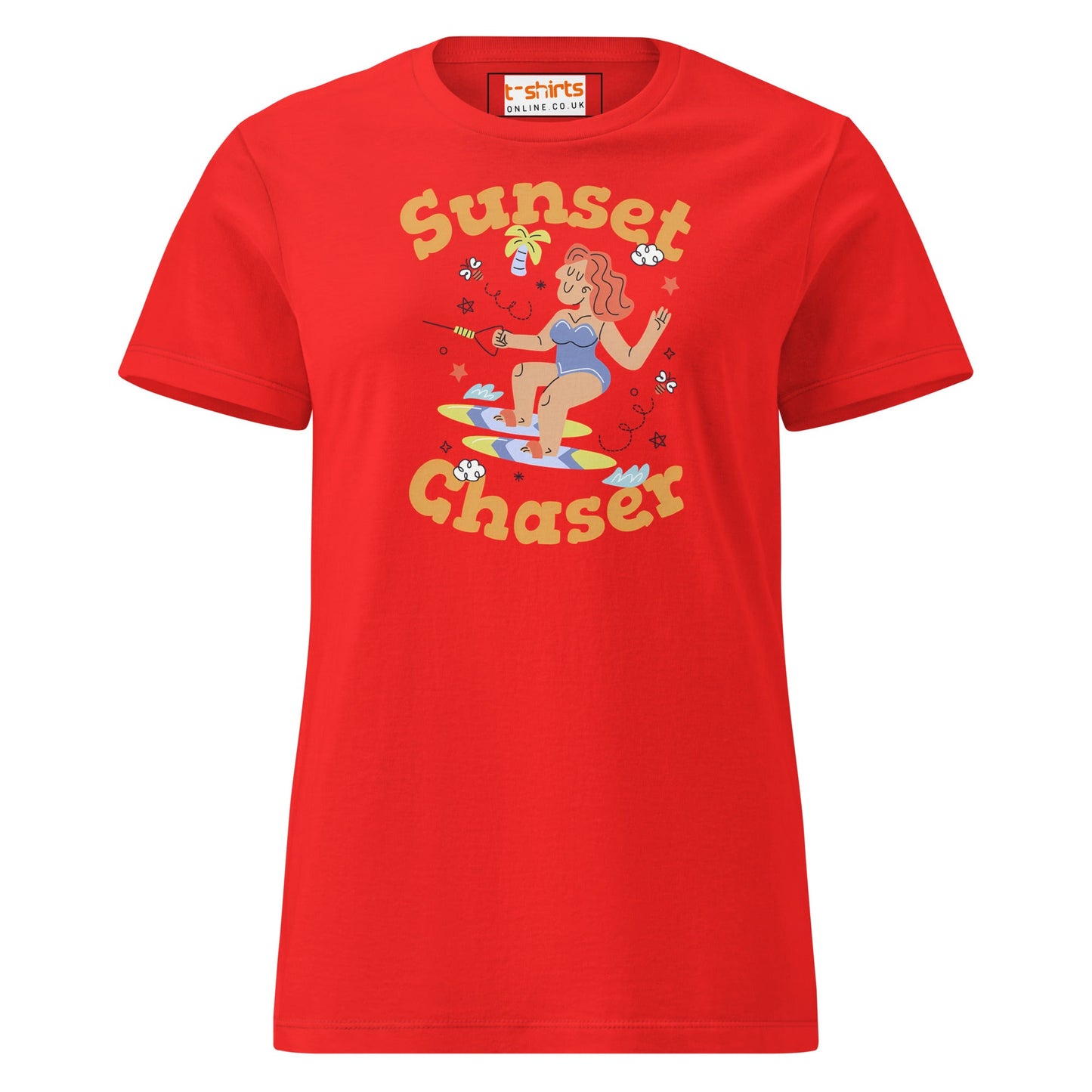 Sunset Chaser T-Shirt | Women's Soft Semi - Fitted Tee - Red - T-Shirts Online