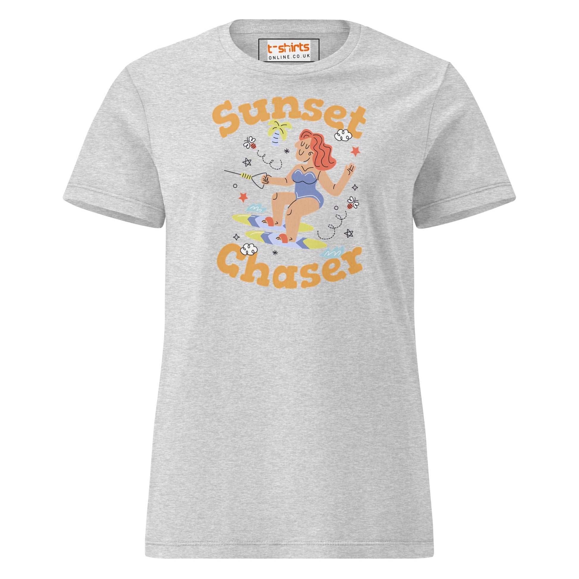 Sunset Chaser T-Shirt | Women's Soft Semi - Fitted Tee - RS Sport Grey - T-Shirts Online