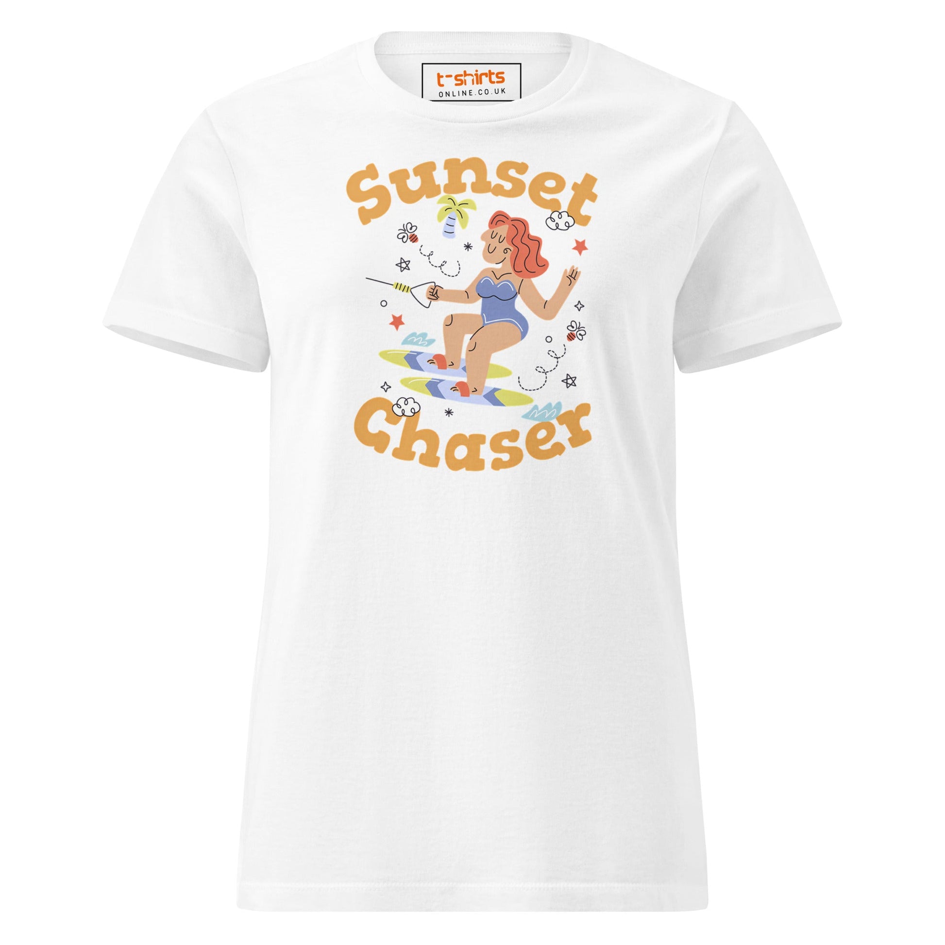 Sunset Chaser T-Shirt | Women's Soft Semi - Fitted Tee - White - T-Shirts Online