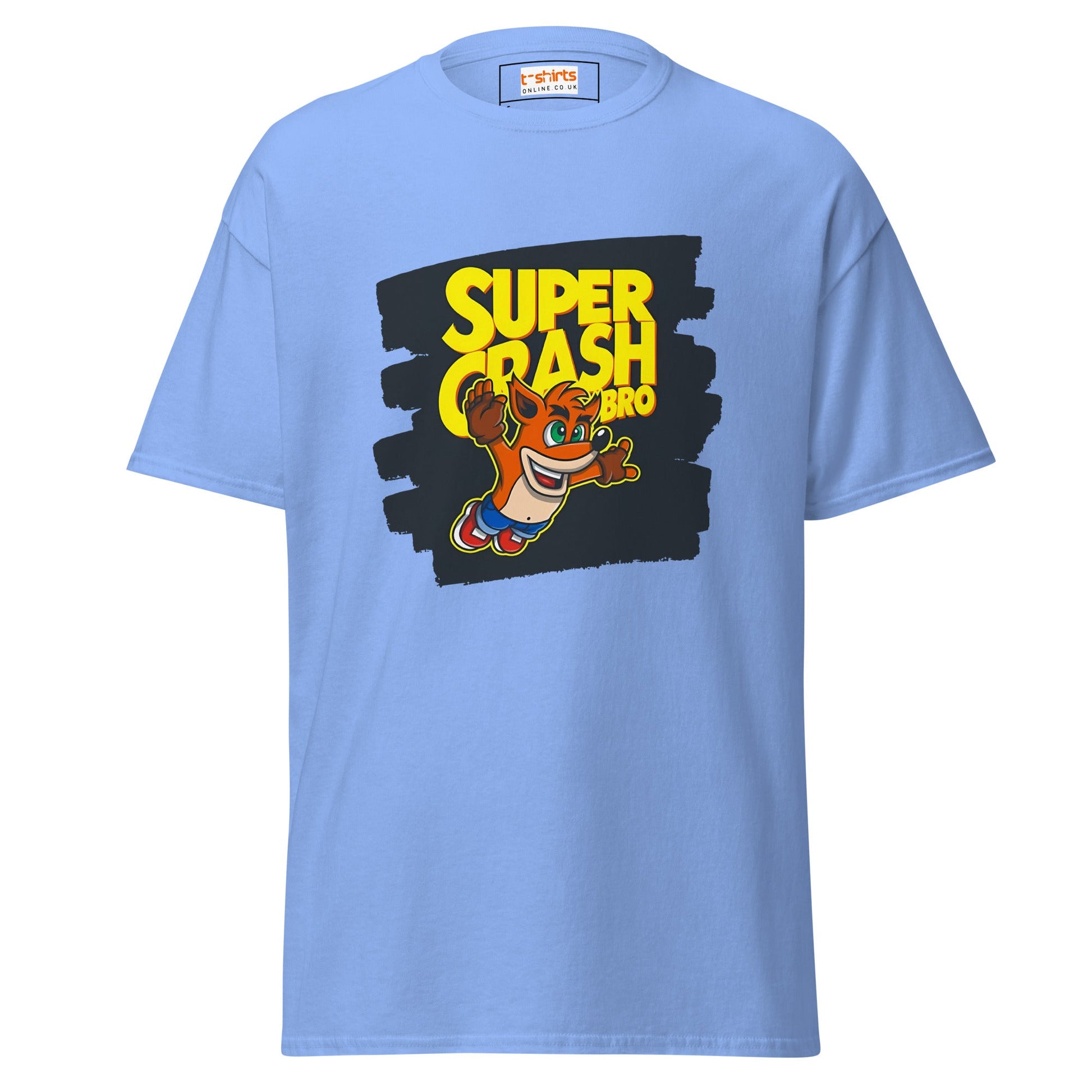 Super Crash Bros | Gaming Mashup T-Shirt - Carolina Blue - T-Shirts Online
