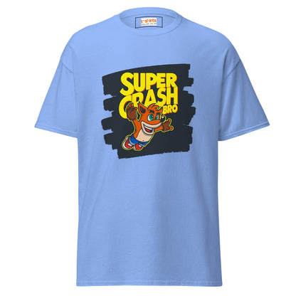 Super Crash Bros | Gaming Mashup T-Shirt - Carolina Blue - T-Shirts Online