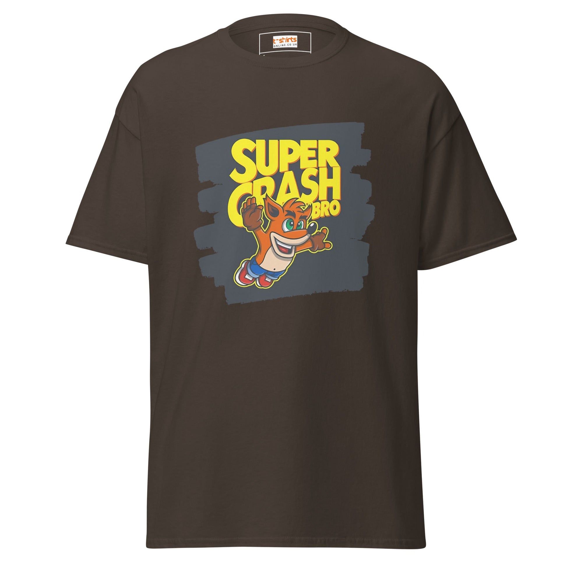 Super Crash Bros | Gaming Mashup T-Shirt - Dark Chocolate - T-Shirts Online