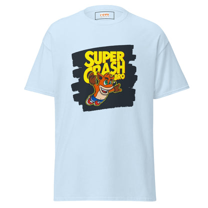 Super Crash Bros | Gaming Mashup T-Shirt - Light Blue - T-Shirts Online