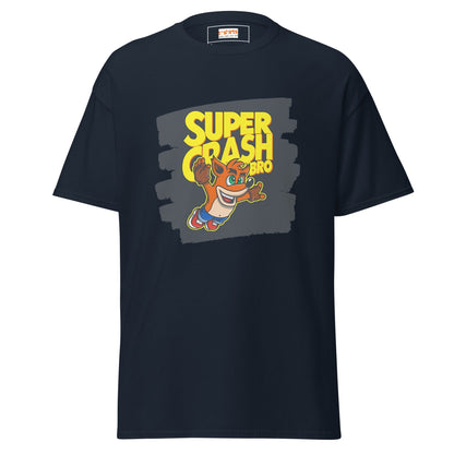 Super Crash Bros | Gaming Mashup T-Shirt - Navy - T-Shirts Online