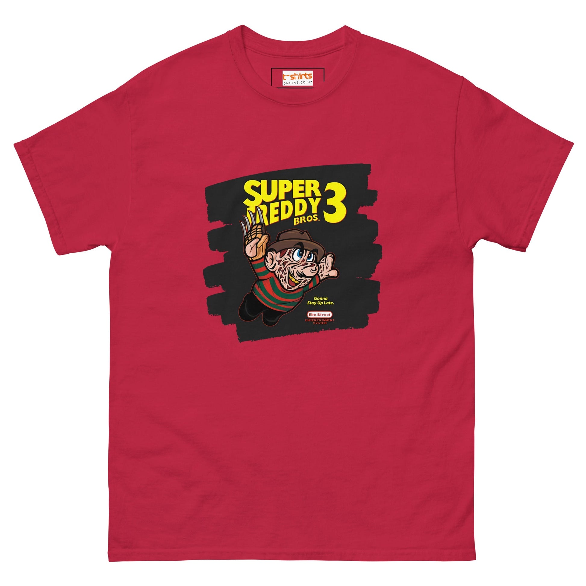 Super Freddie 3 | Mashup Gamer Movie T-Shirt - Cardinal - T-Shirts Online