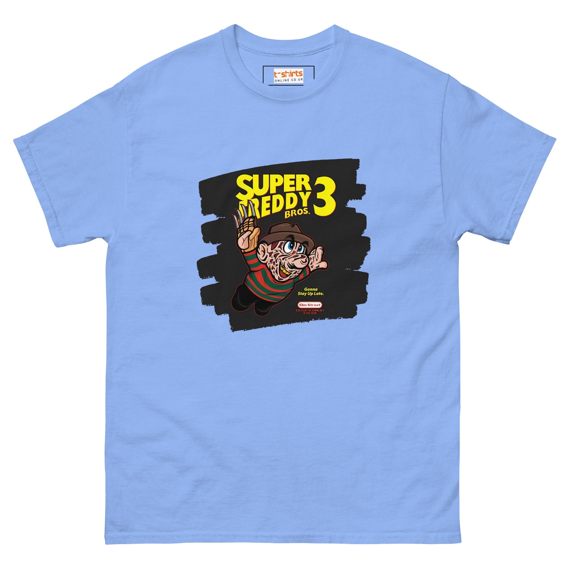 Super Freddie 3 | Mashup Gamer Movie T-Shirt - Carolina Blue - T-Shirts Online