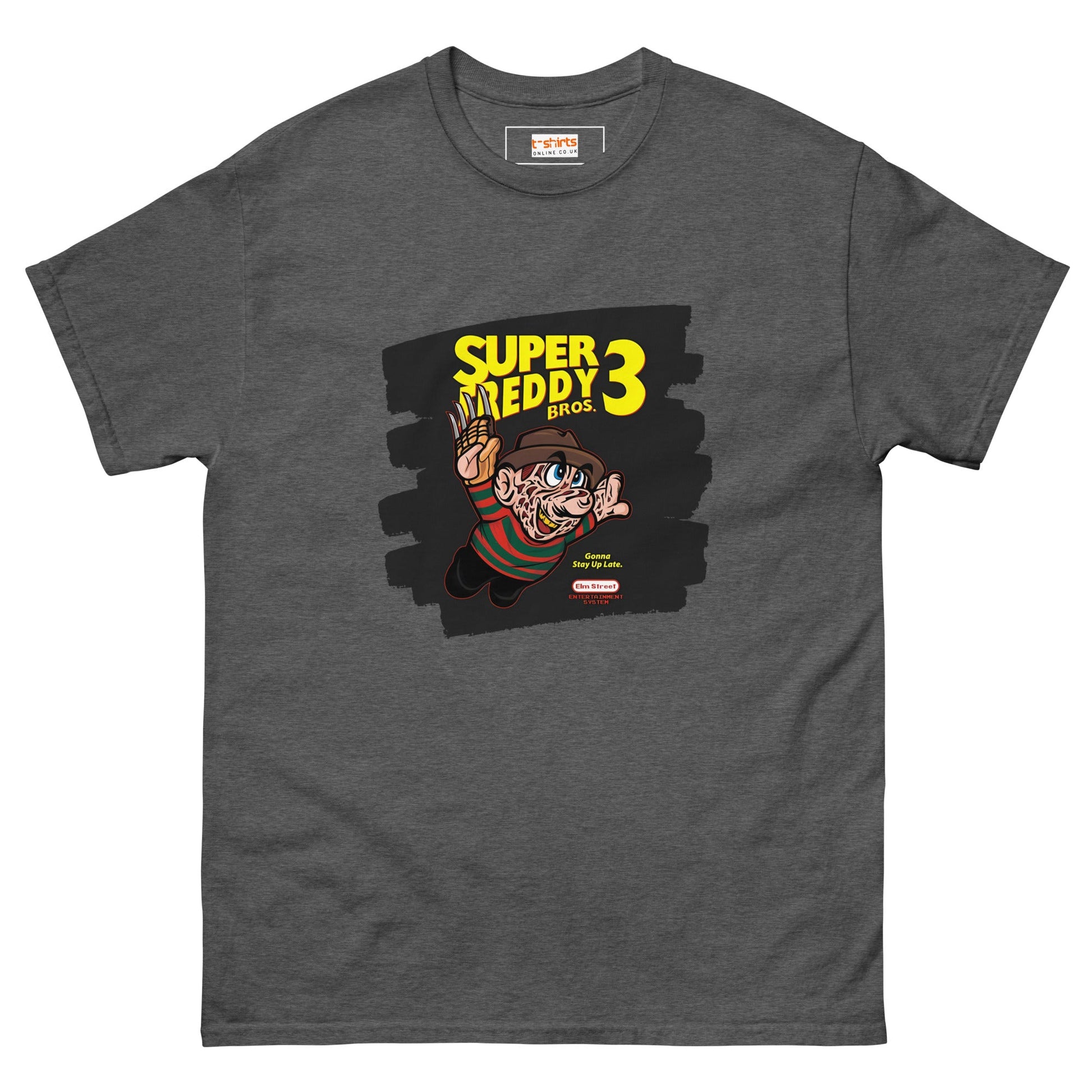 Super Freddie 3 | Mashup Gamer Movie T-Shirt - Dark Heather - T-Shirts Online