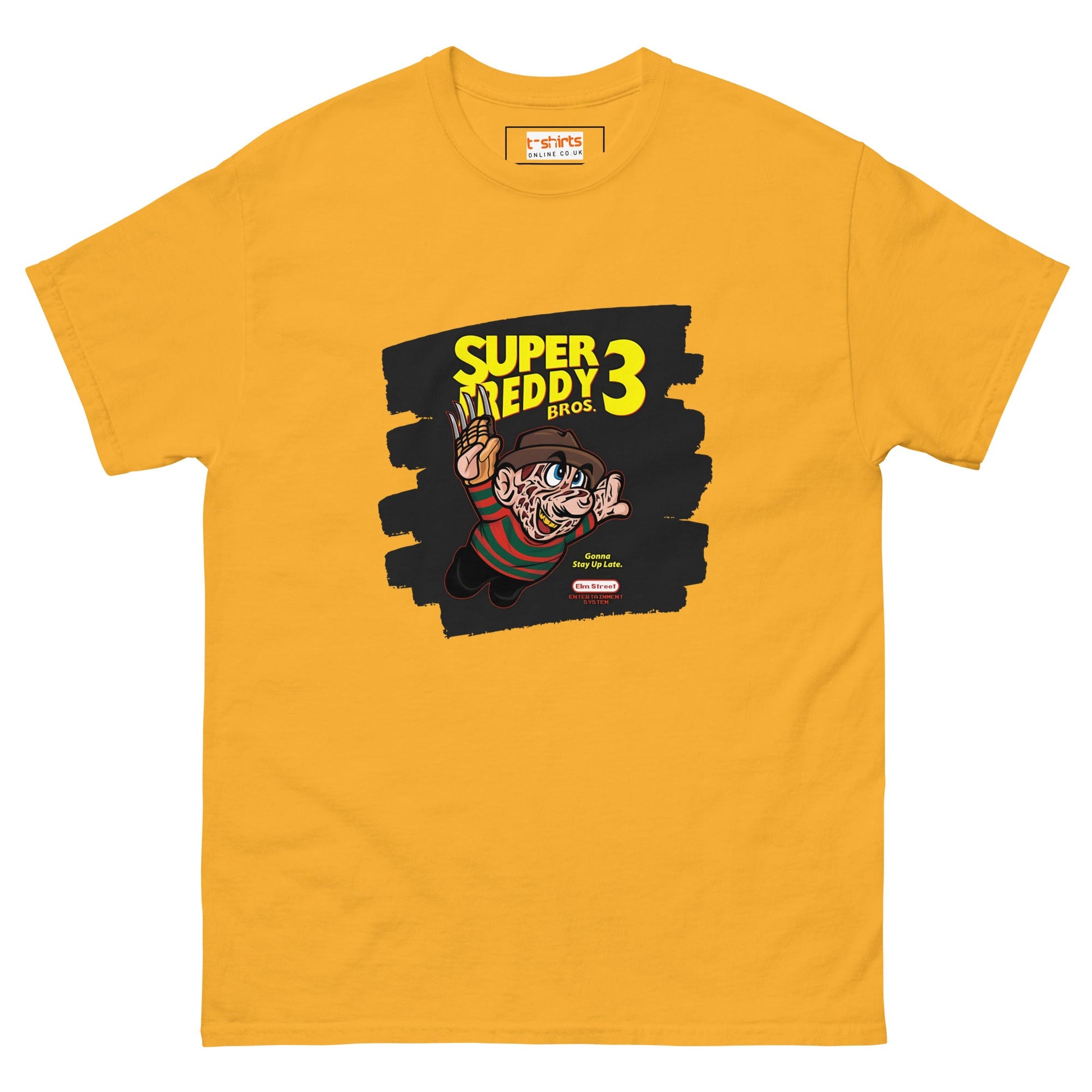 Super Freddie 3 | Mashup Gamer Movie T-Shirt - Gold - T-Shirts Online