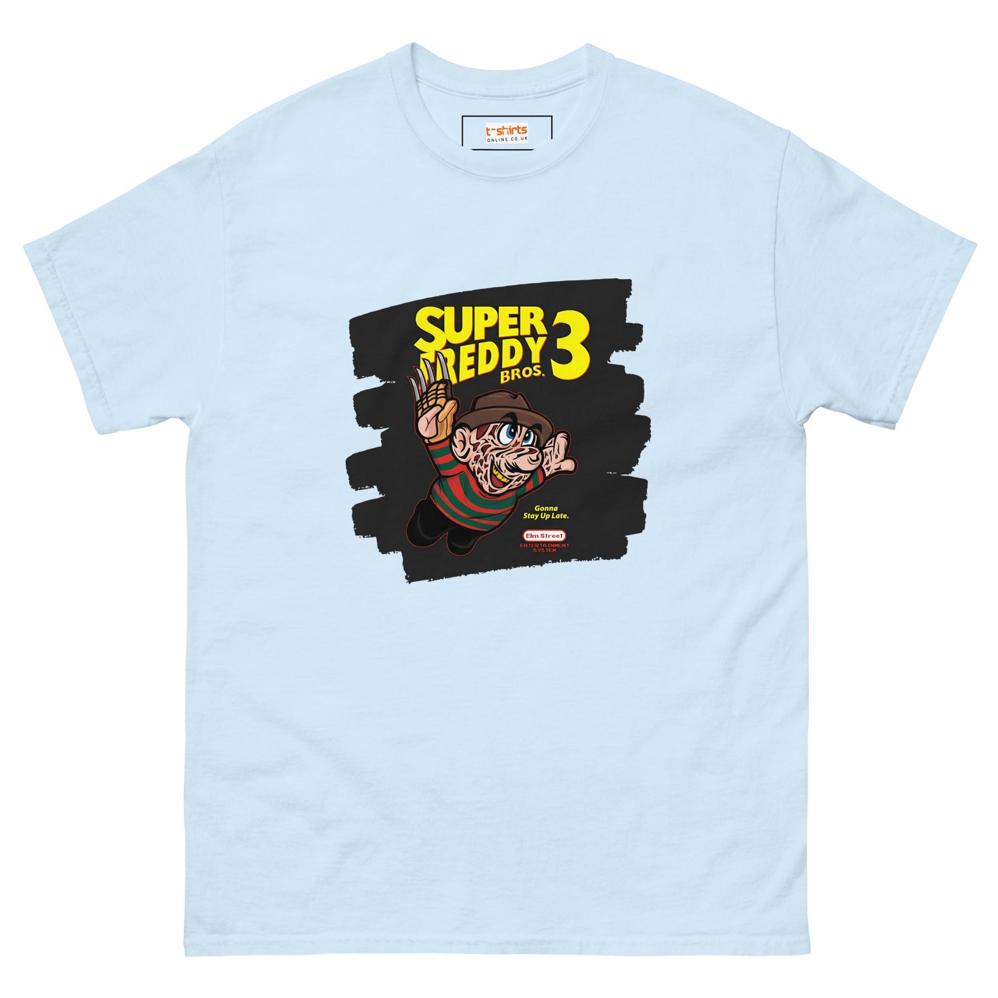 Super Freddie 3 | Mashup Gamer Movie T-Shirt - Light Blue - T-Shirts Online