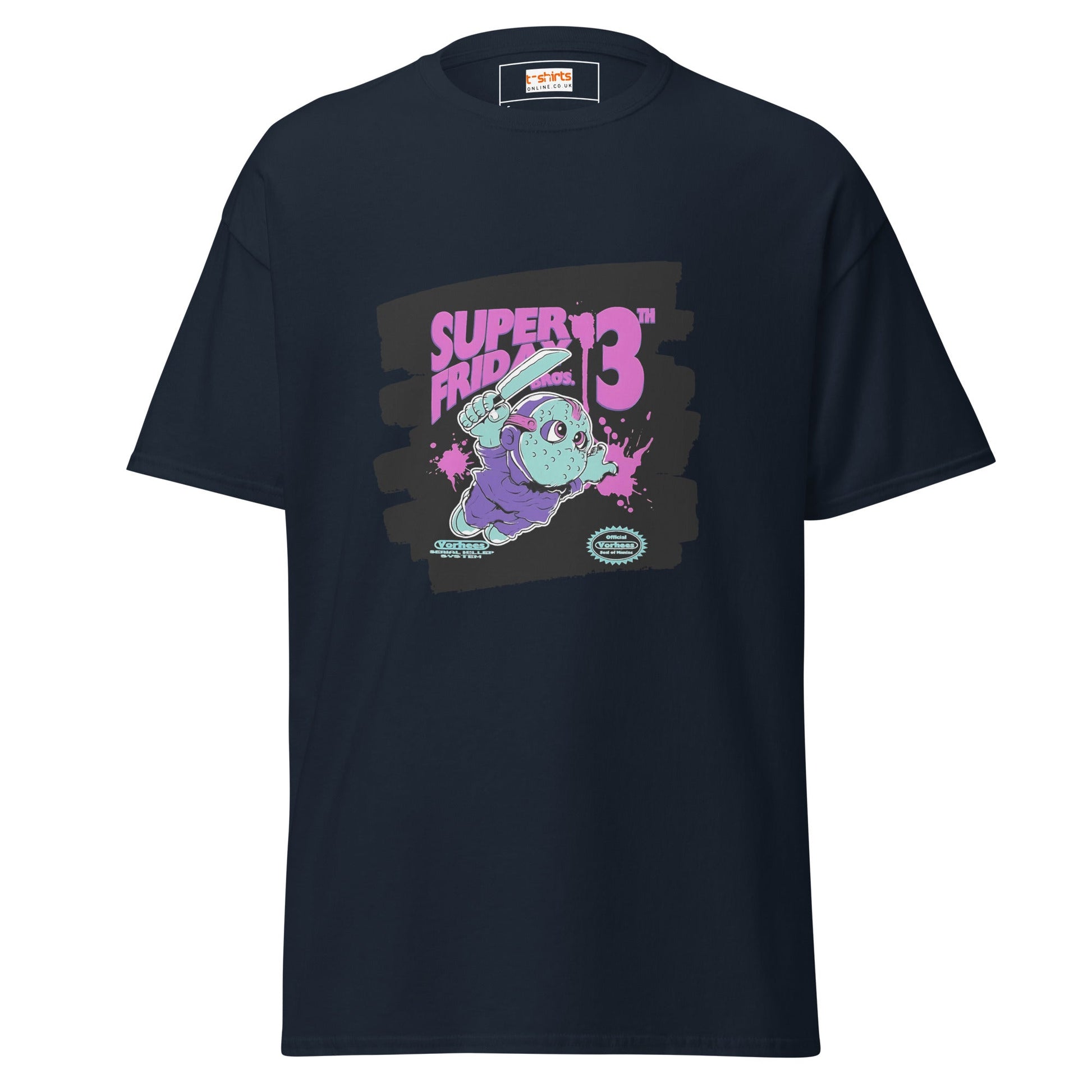Super Friday 13th | Mashup Gamer Horror T-Shirt - Navy - T-Shirts Online