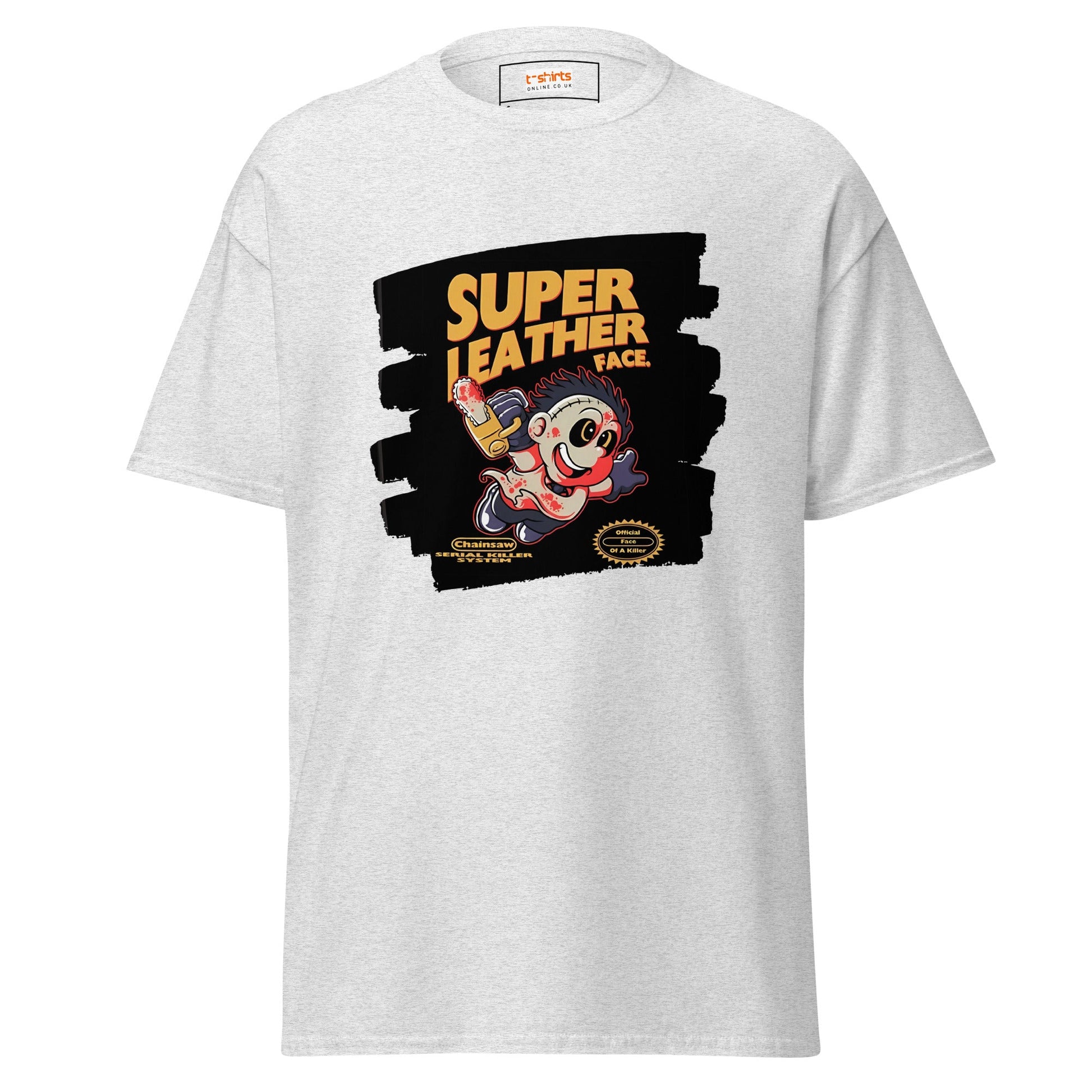 Super Leatherface | Movie Mashup T-Shirt - Ash - T-Shirts Online