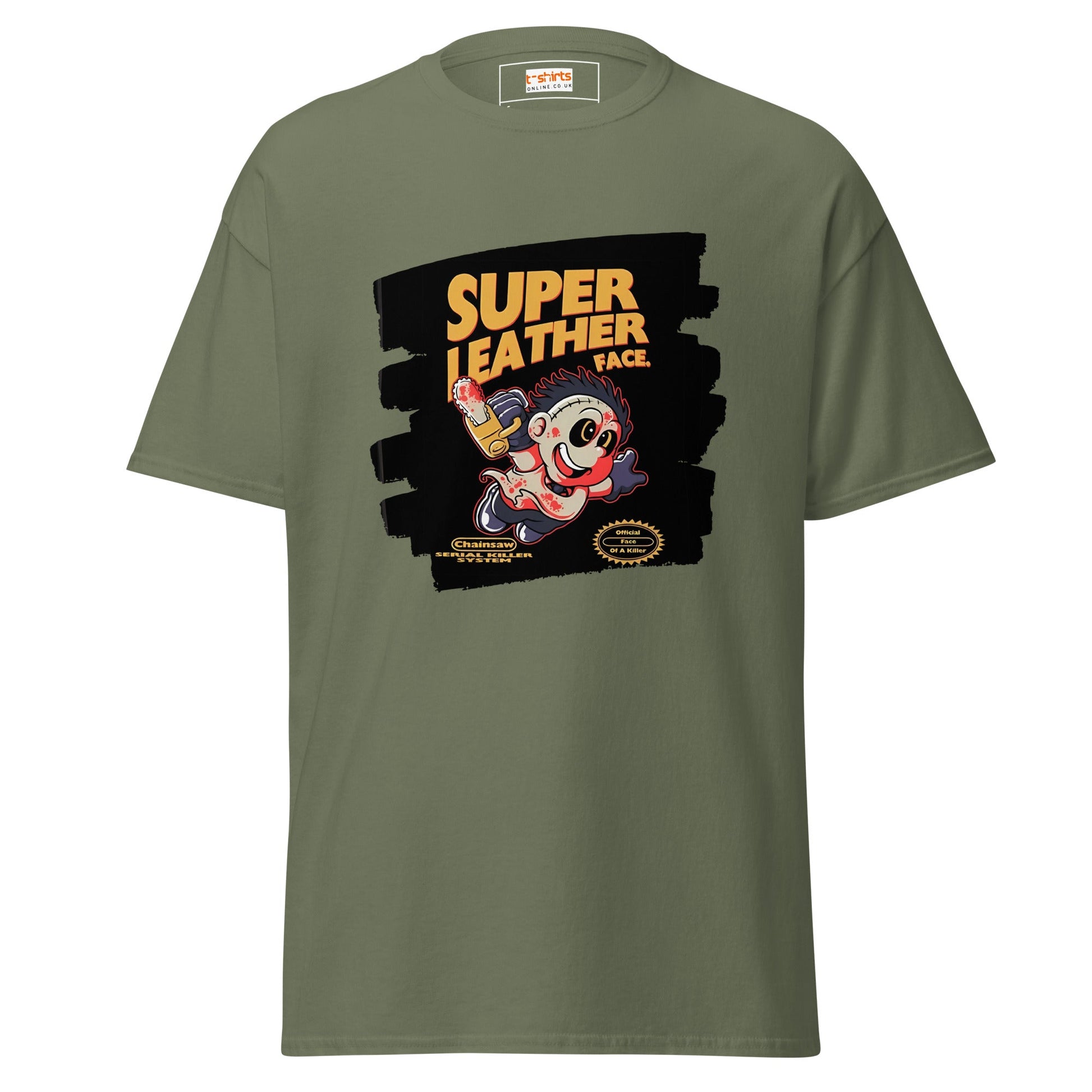 Super Leatherface | Movie Mashup T-Shirt - Military Green - T-Shirts Online