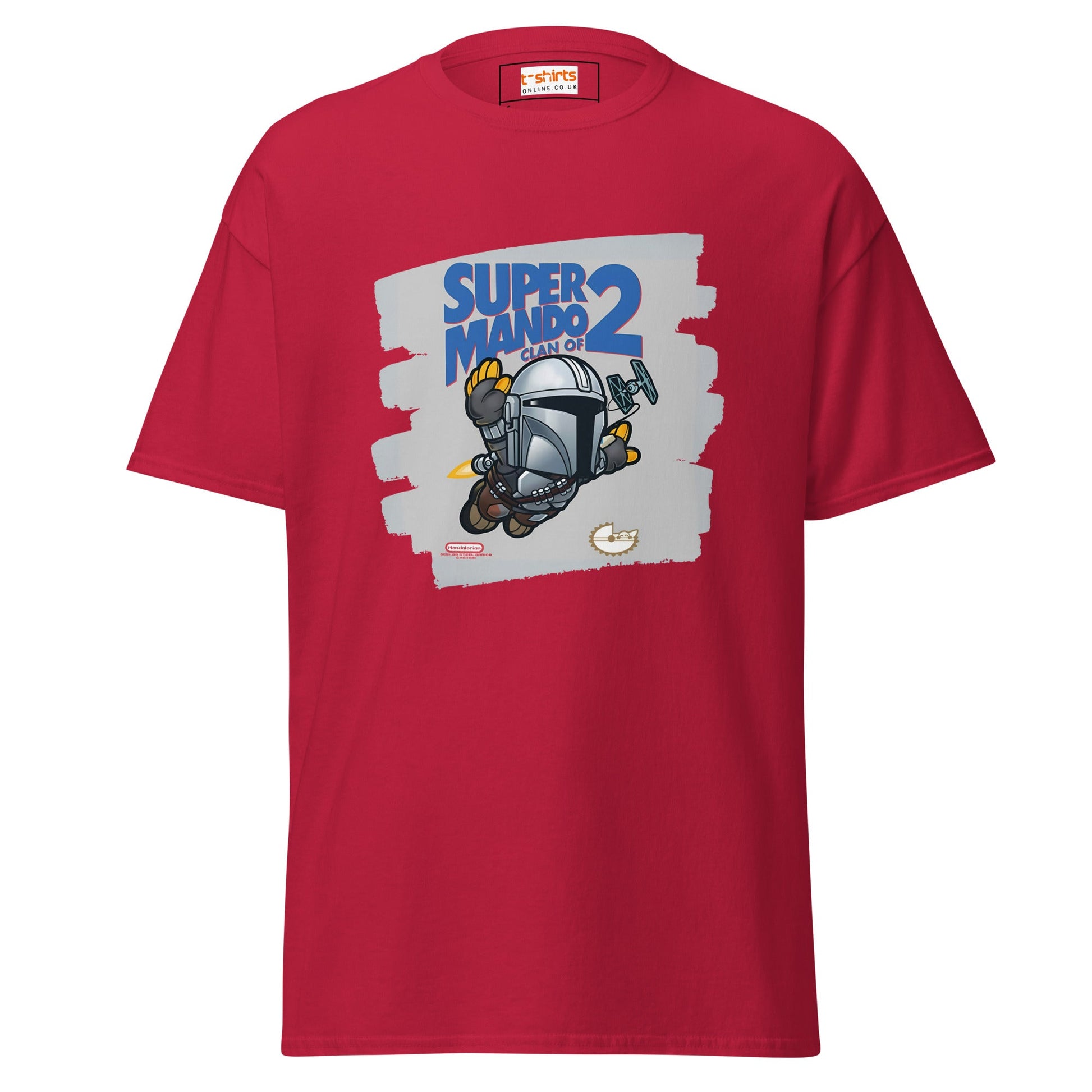 Super Mando 2 | Mandolorian Mashup Gaming T-Shirt - Cardinal - T-Shirts Online