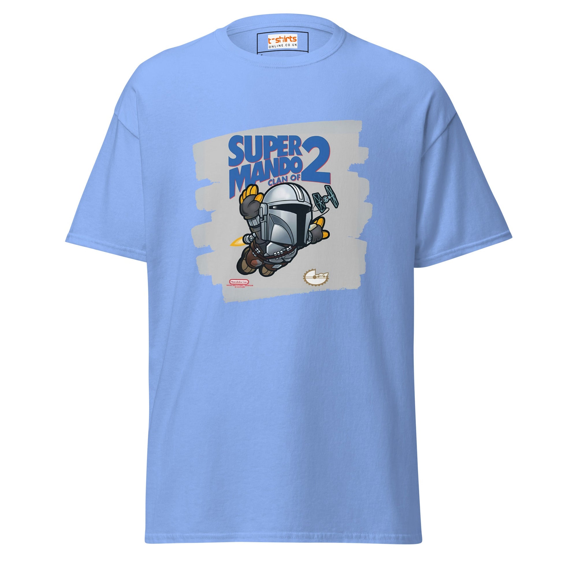 Super Mando 2 | Mandolorian Mashup Gaming T-Shirt - Carolina Blue - T-Shirts Online