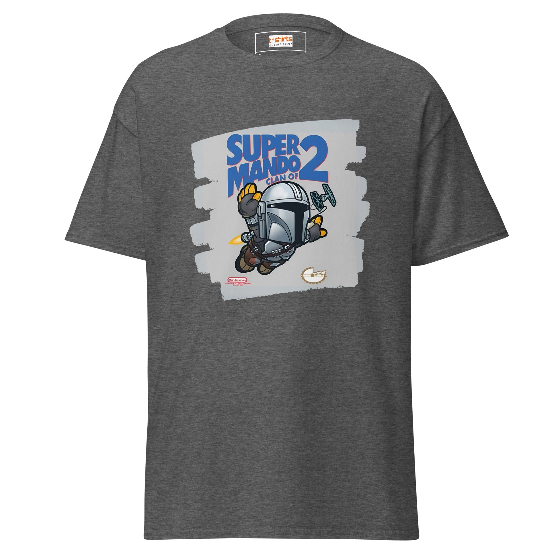 Super Mando 2 | Mandolorian Mashup Gaming T-Shirt - Dark Heather - T-Shirts Online