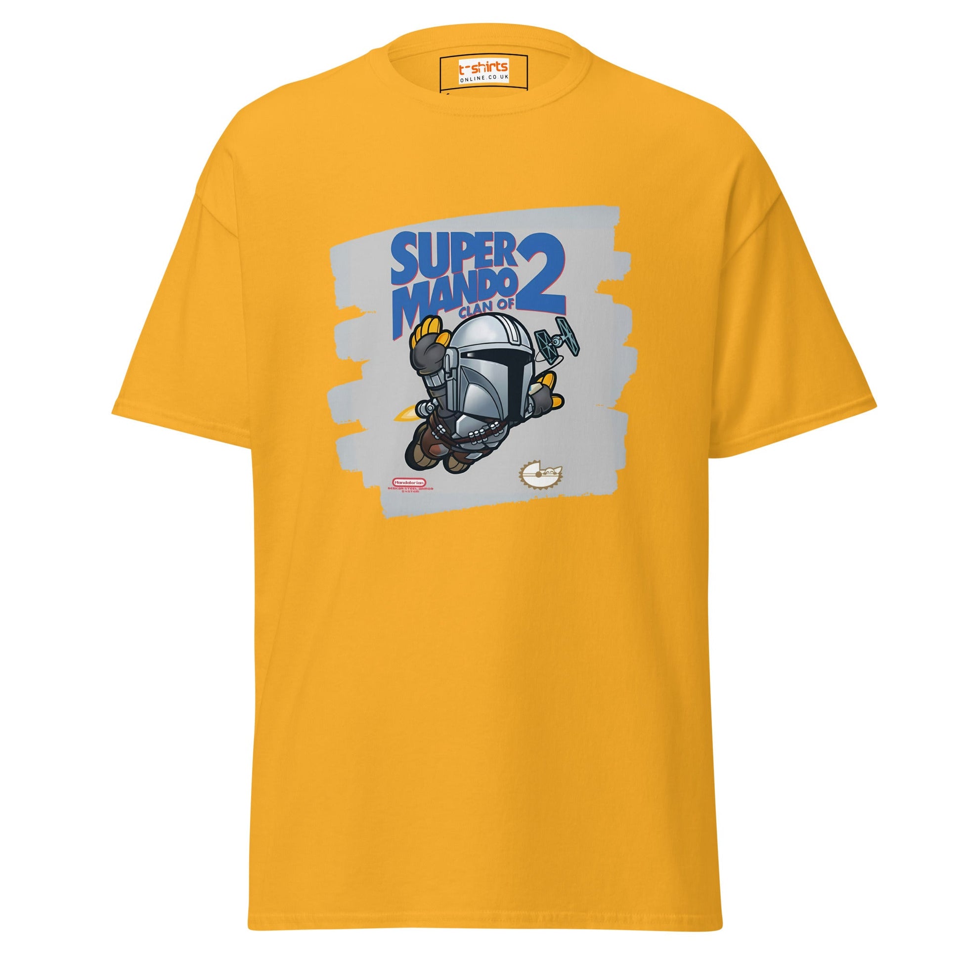 Super Mando 2 | Mandolorian Mashup Gaming T-Shirt - Gold - T-Shirts Online