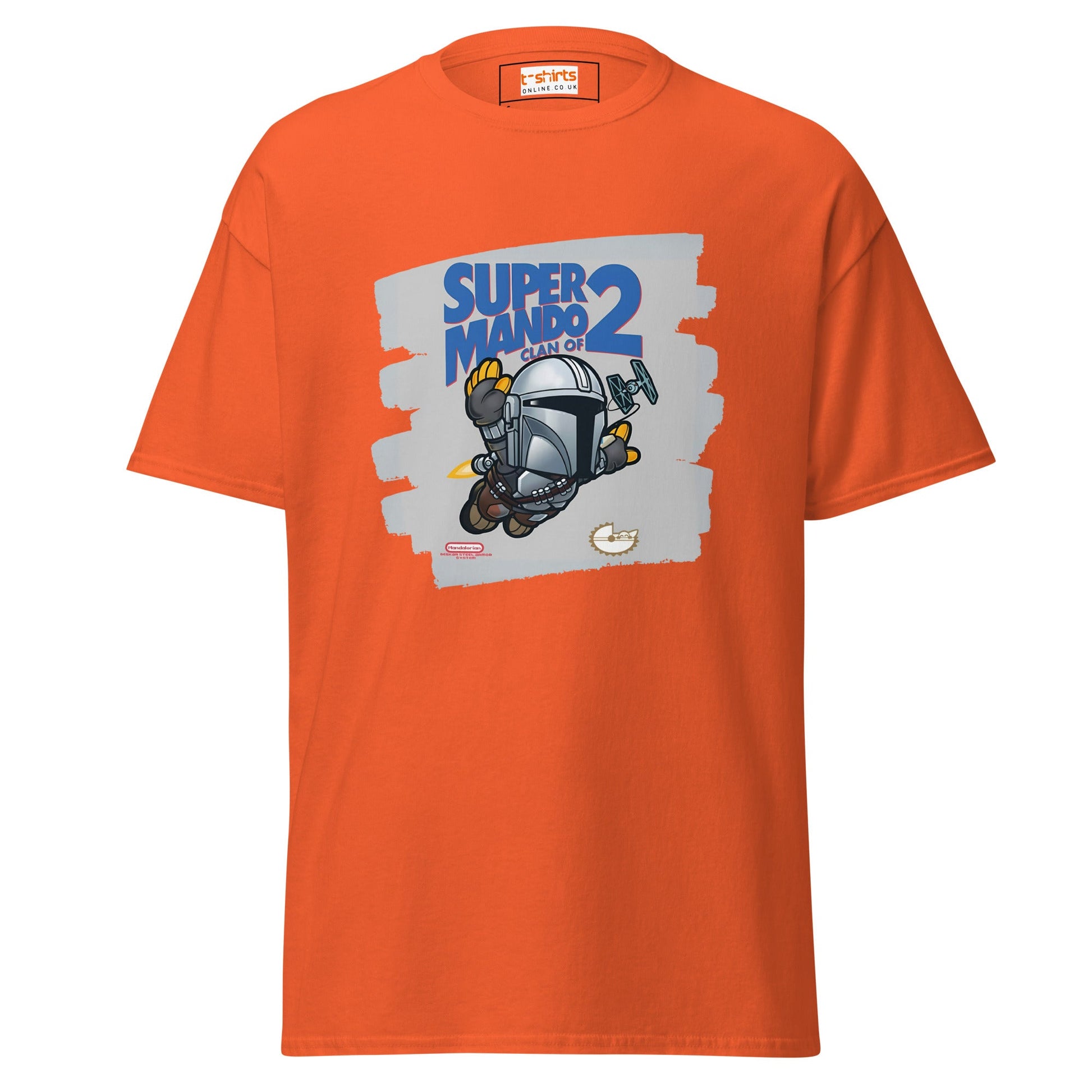 Super Mando 2 | Mandolorian Mashup Gaming T-Shirt - Orange - T-Shirts Online