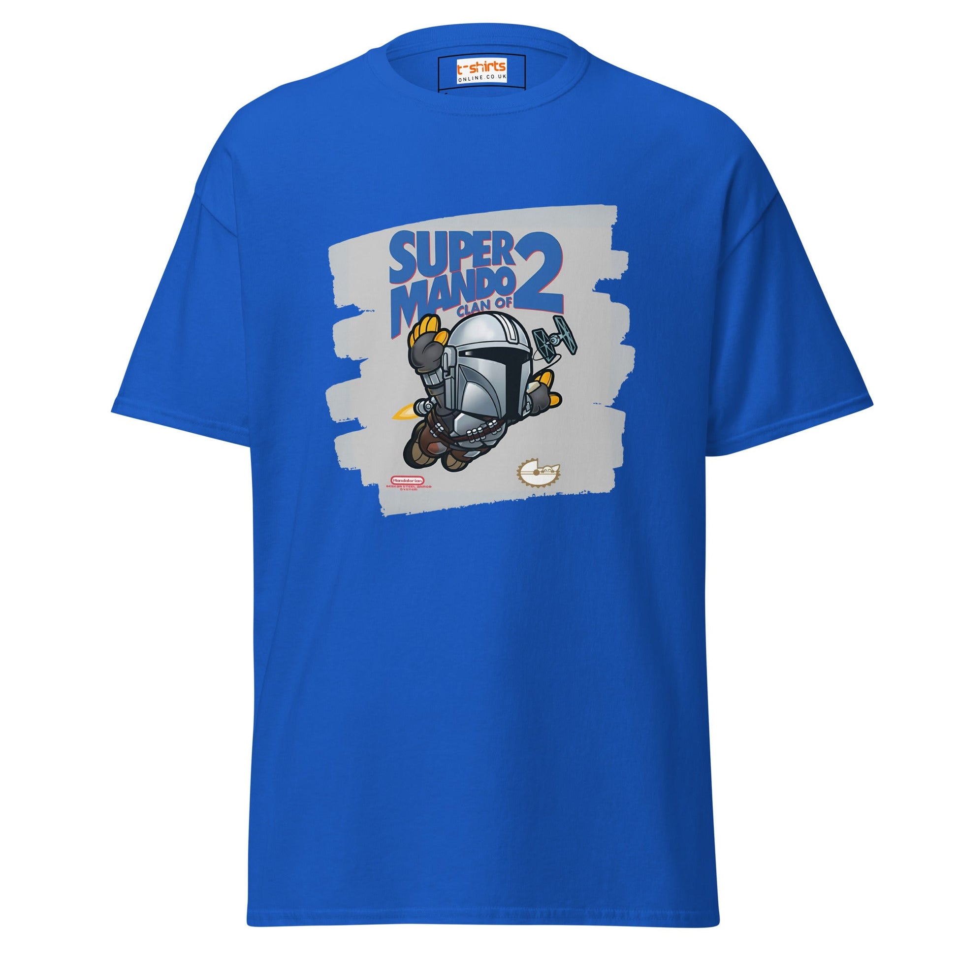 Super Mando 2 | Mandolorian Mashup Gaming T-Shirt - Royal - T-Shirts Online