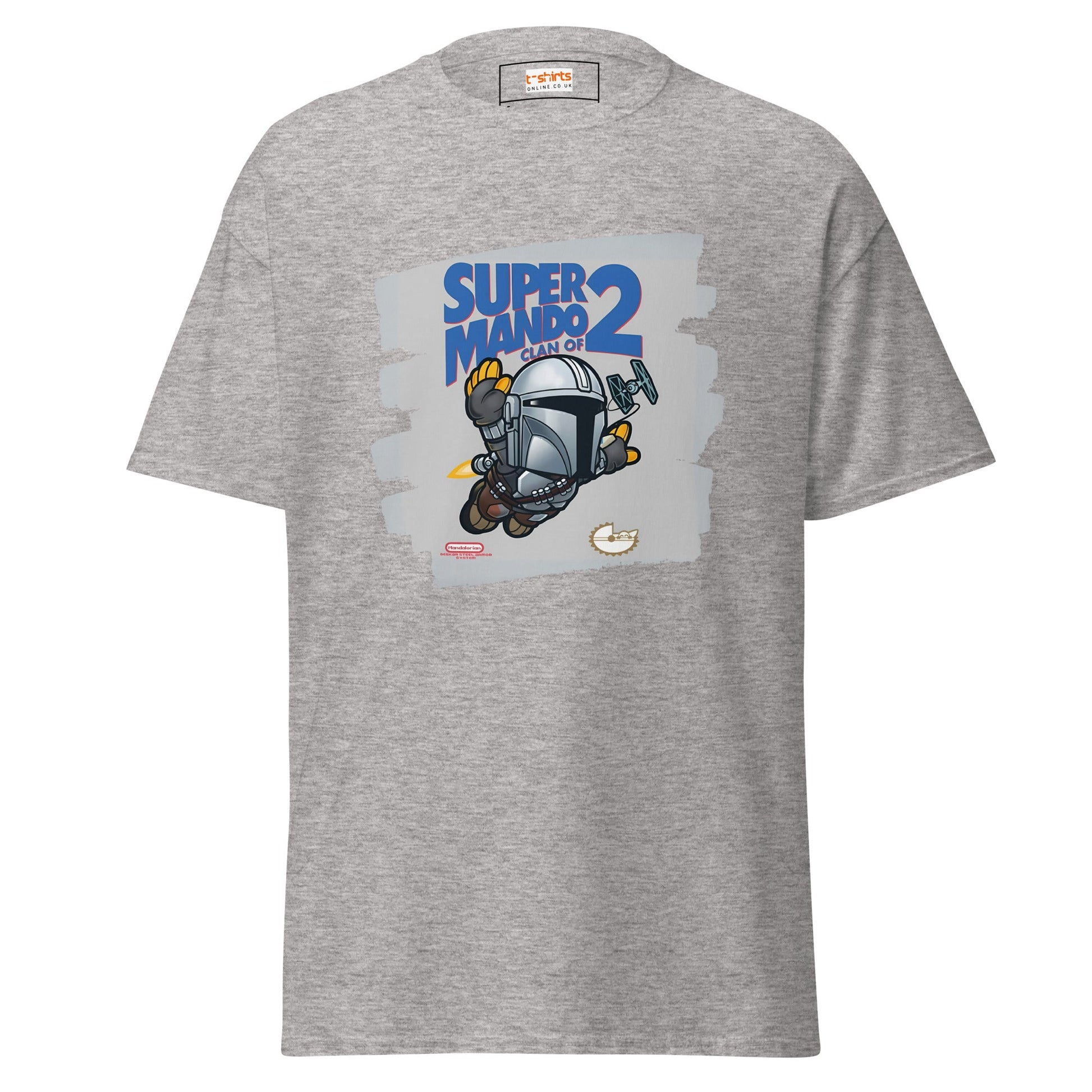Super Mando 2 | Mandolorian Mashup Gaming T-Shirt - Sport Grey - T-Shirts Online