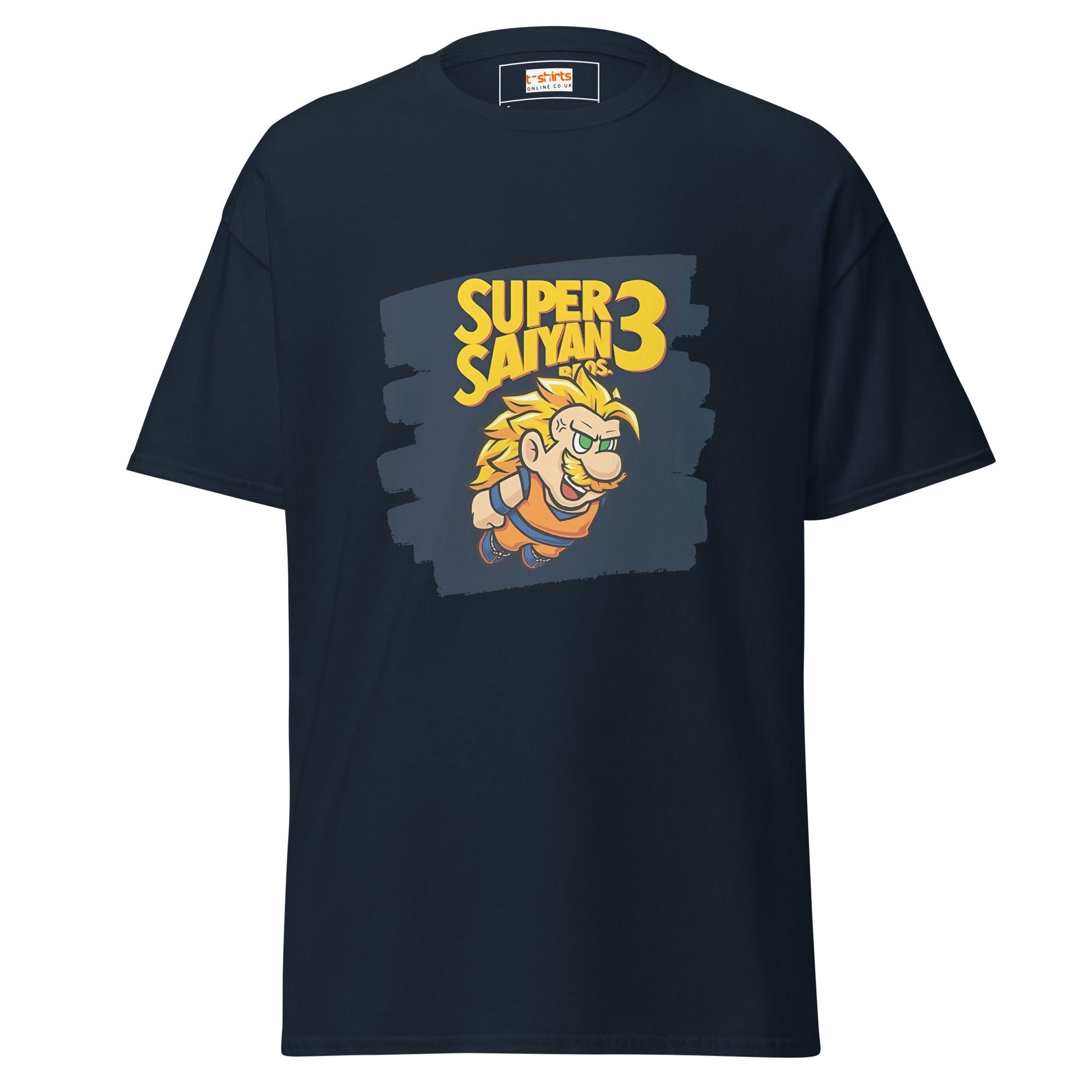 Super Saiyan Bros | Mashup Gaming Anime T-Shirt - Navy - T-Shirts Online