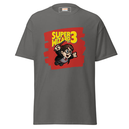 Super Wizard 3 | Mashup Gaming T-Shirt - Charcoal - T-Shirts Online