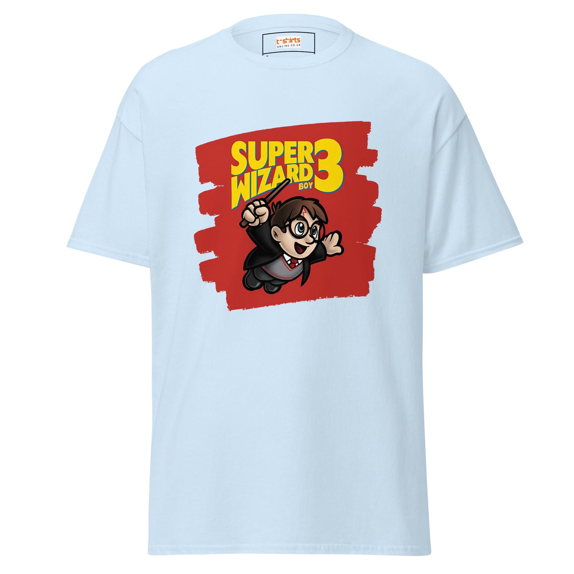 Super Wizard 3 | Mashup Gaming T-Shirt - Light Blue - T-Shirts Online