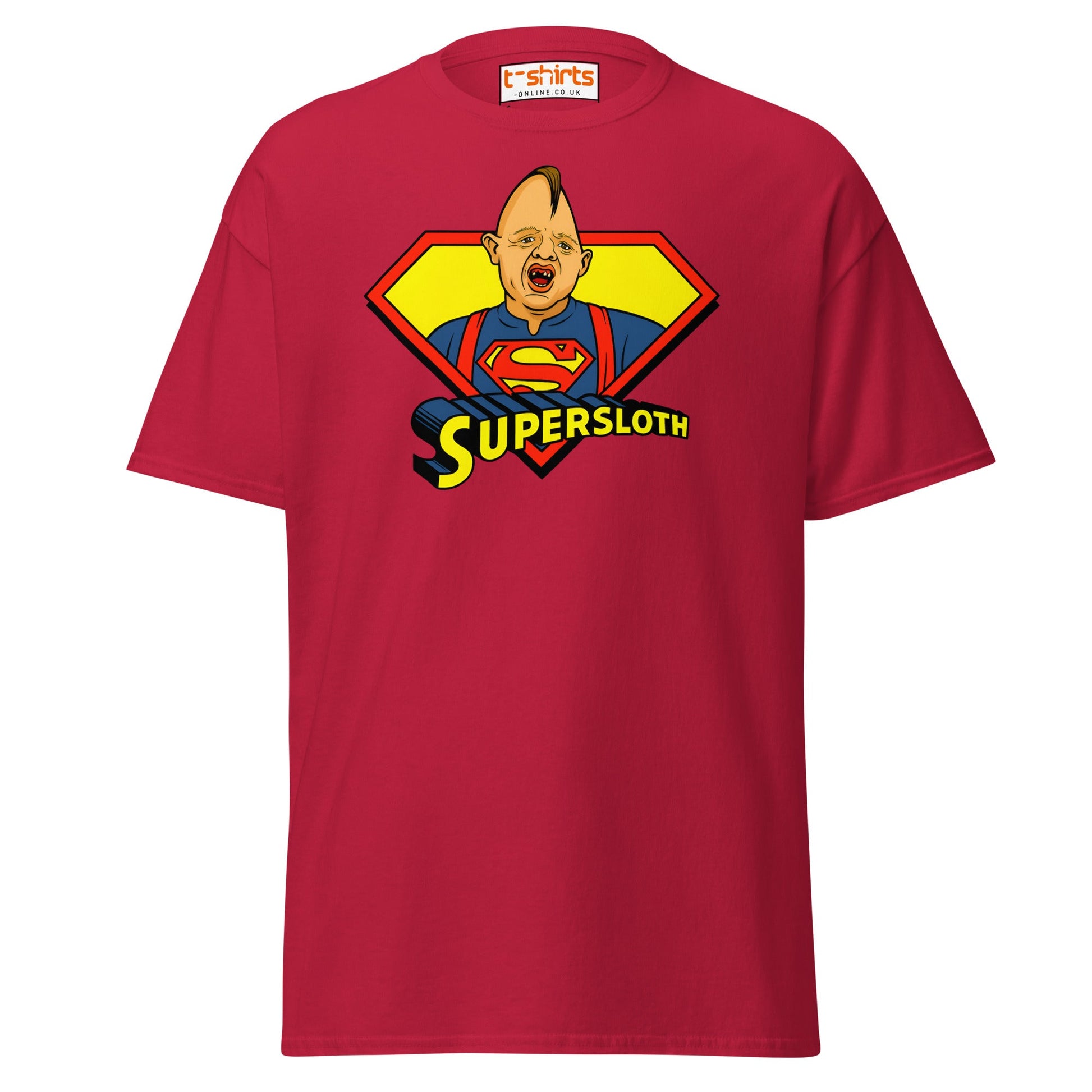 Supersloth Parody T-Shirt for Retro Movie Fans - Cardinal - T-Shirts Online