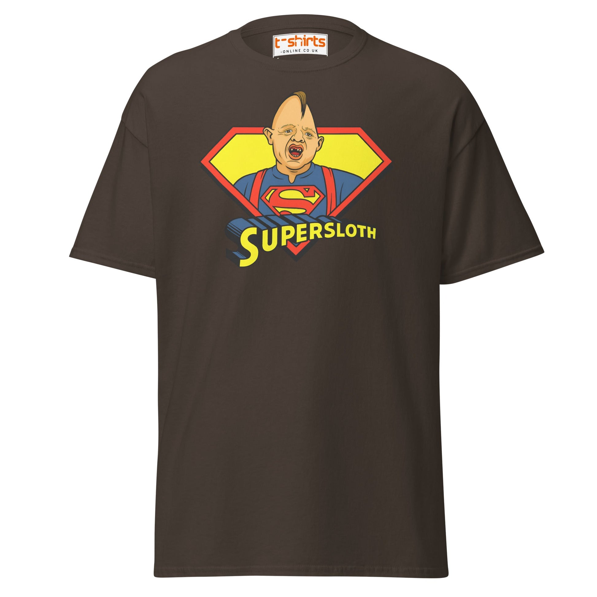Supersloth Parody T-Shirt for Retro Movie Fans - Dark Chocolate - T-Shirts Online