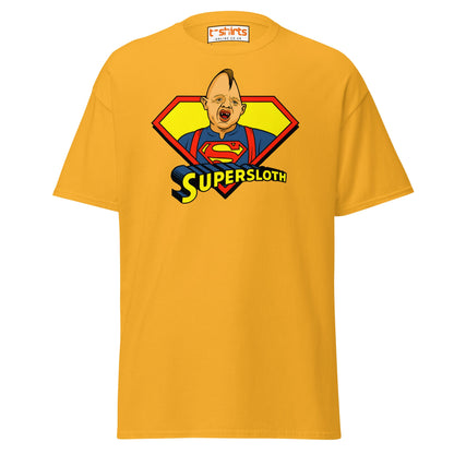 Supersloth Parody T-Shirt for Retro Movie Fans - Gold - T-Shirts Online