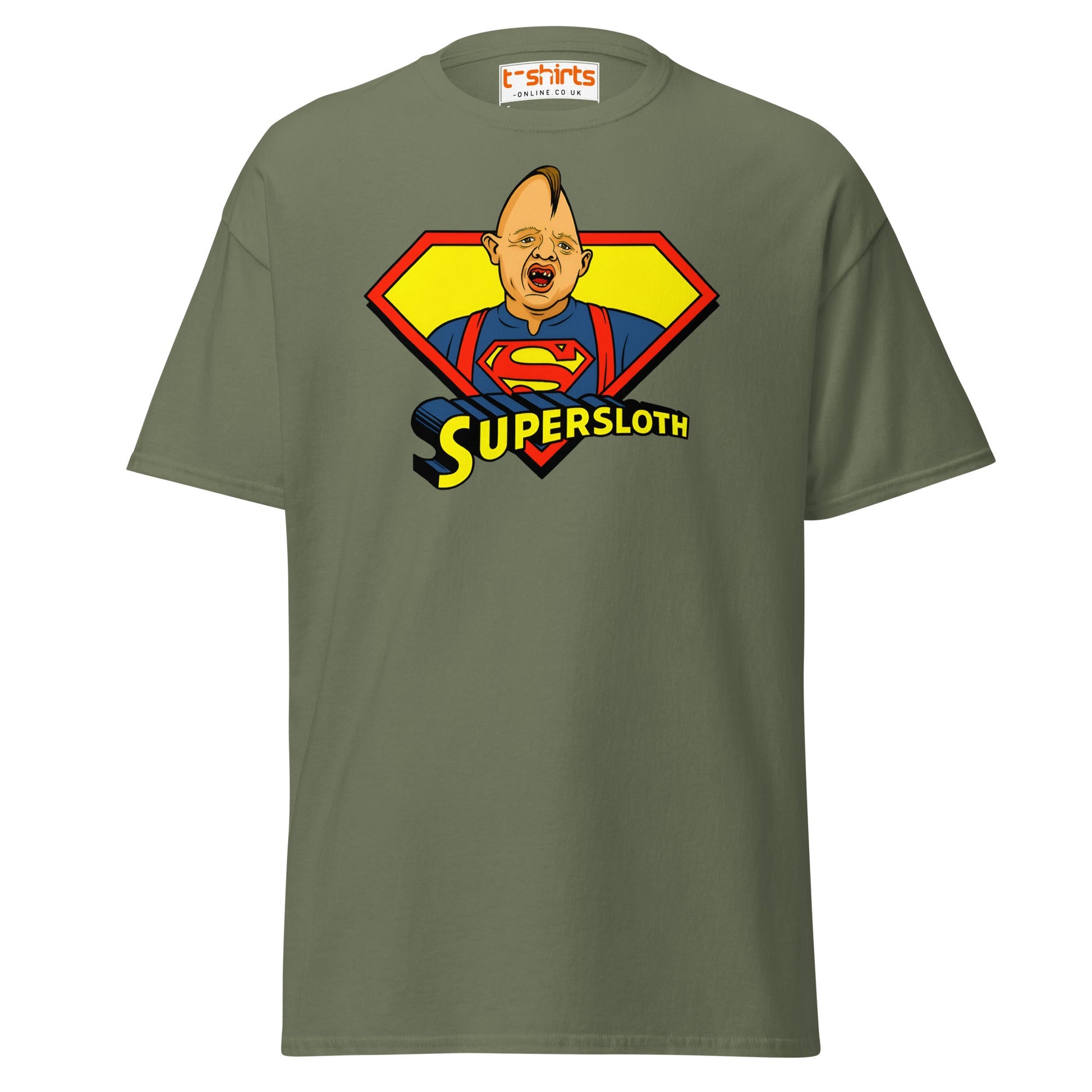 Supersloth Parody T-Shirt for Retro Movie Fans - Military Green - T-Shirts Online