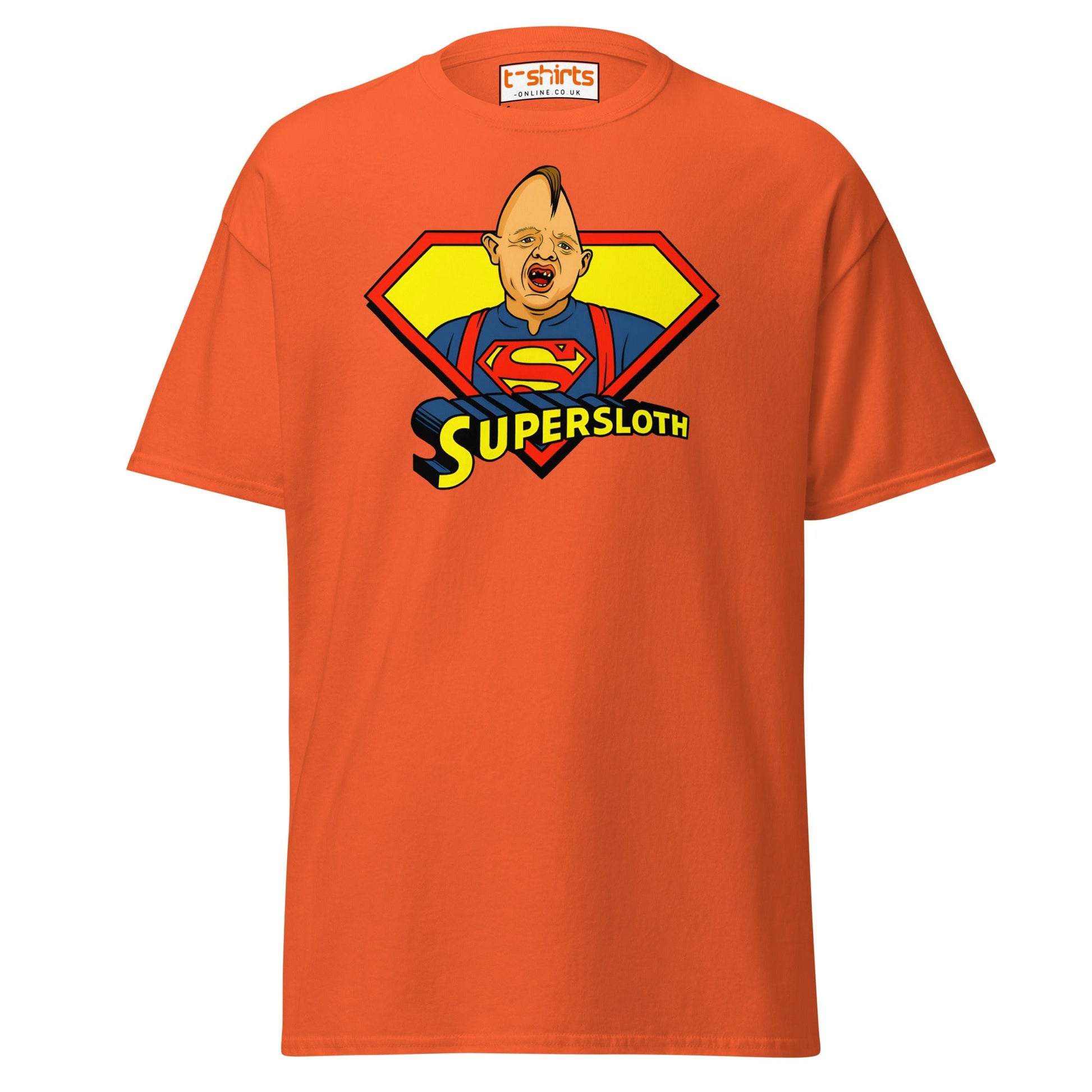 Supersloth Parody T-Shirt for Retro Movie Fans - Orange - T-Shirts Online
