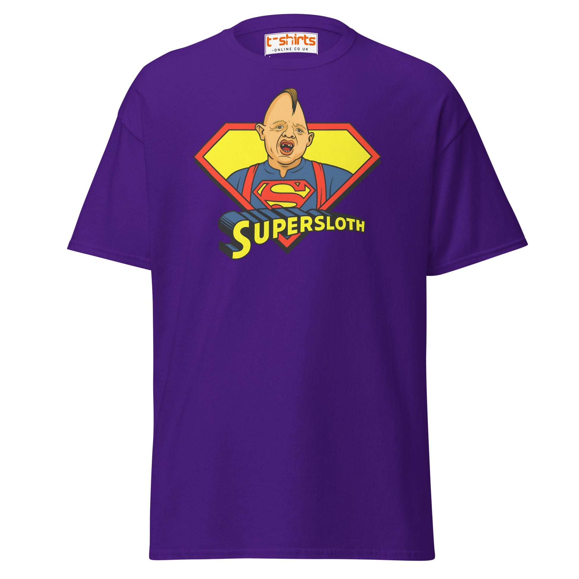 Supersloth Parody T-Shirt for Retro Movie Fans - Purple - T-Shirts Online