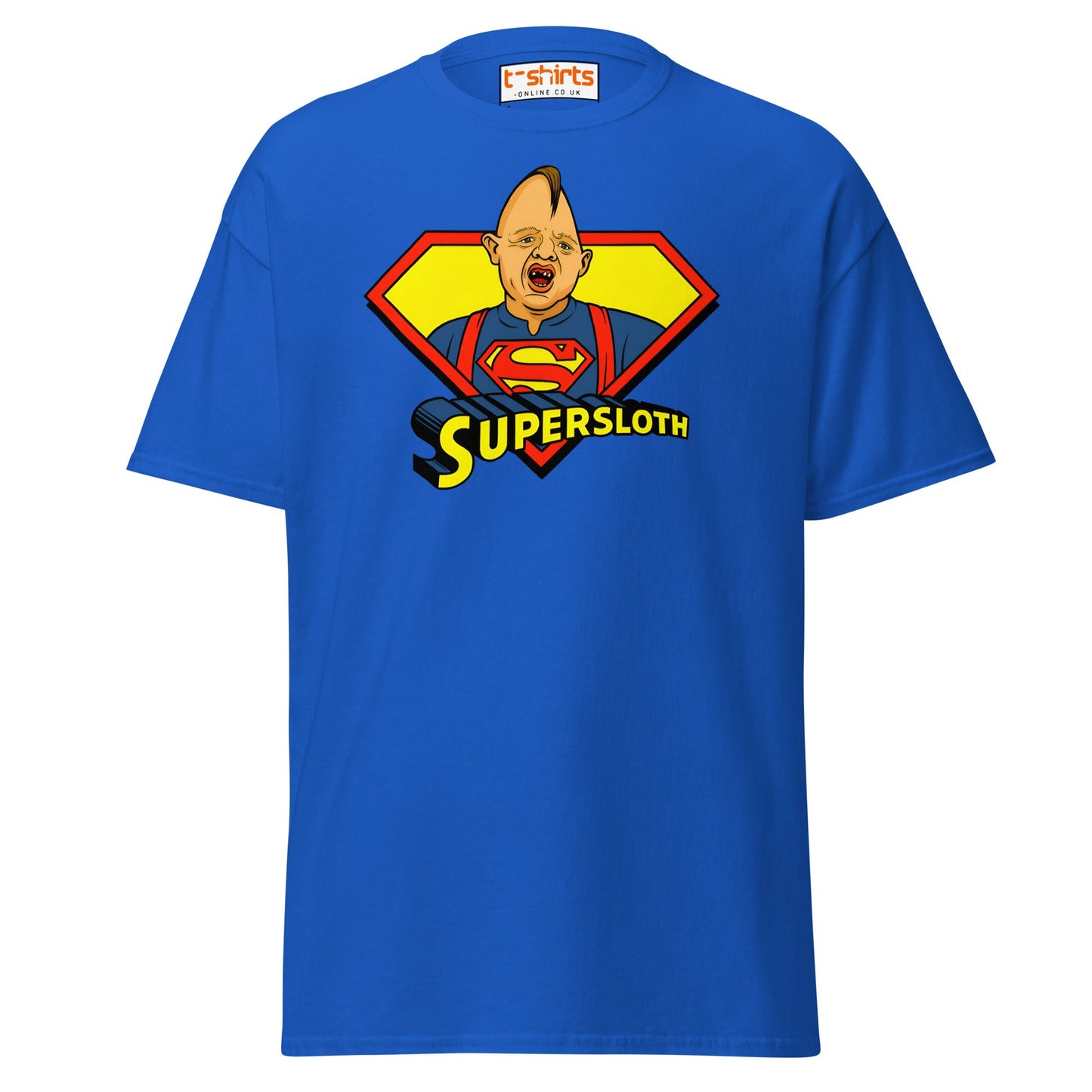 Supersloth Parody T-Shirt for Retro Movie Fans - Royal - T-Shirts Online