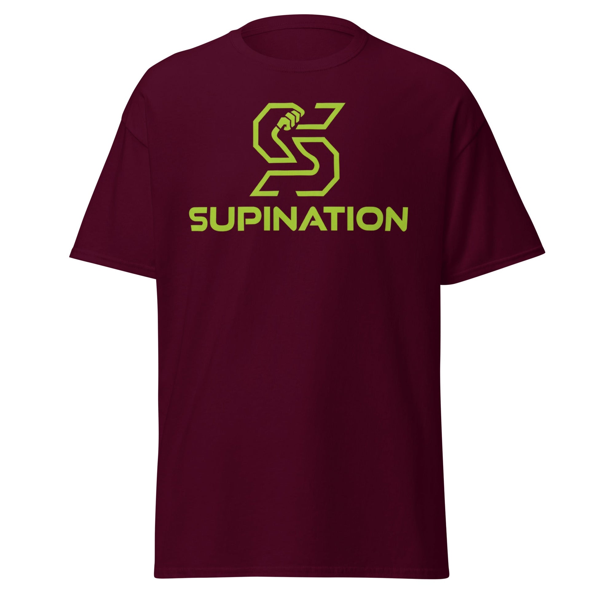 Supination Arm Wrestling T-Shirt - Pro Strength Tee - Maroon - T-Shirts Online