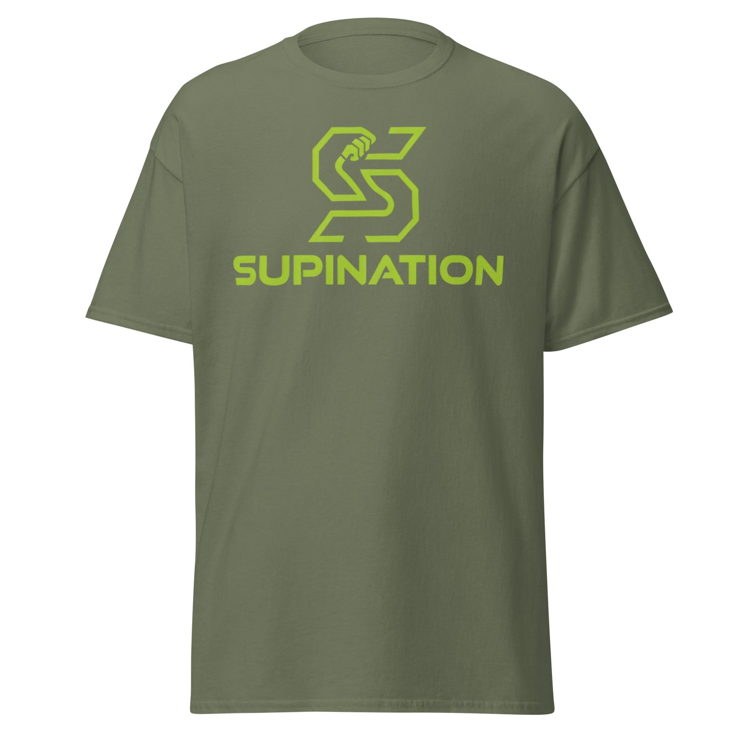 Supination Arm Wrestling T-Shirt - Pro Strength Tee - Military Green - T-Shirts Online