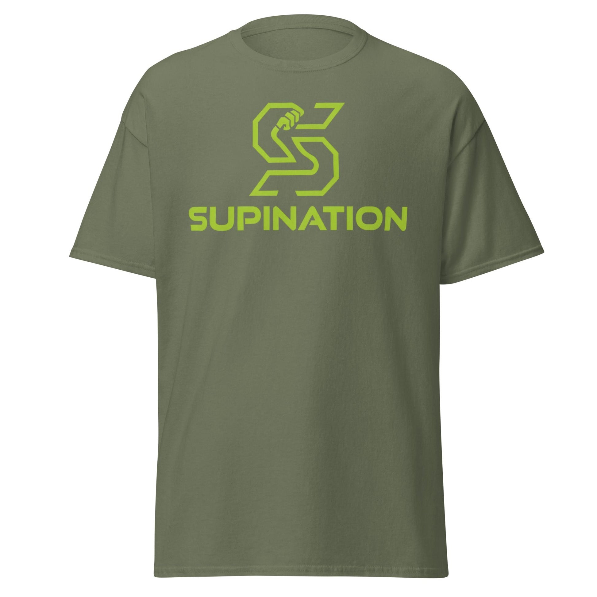 Supination Arm Wrestling T-Shirt - Pro Strength Tee - Military Green - T-Shirts Online