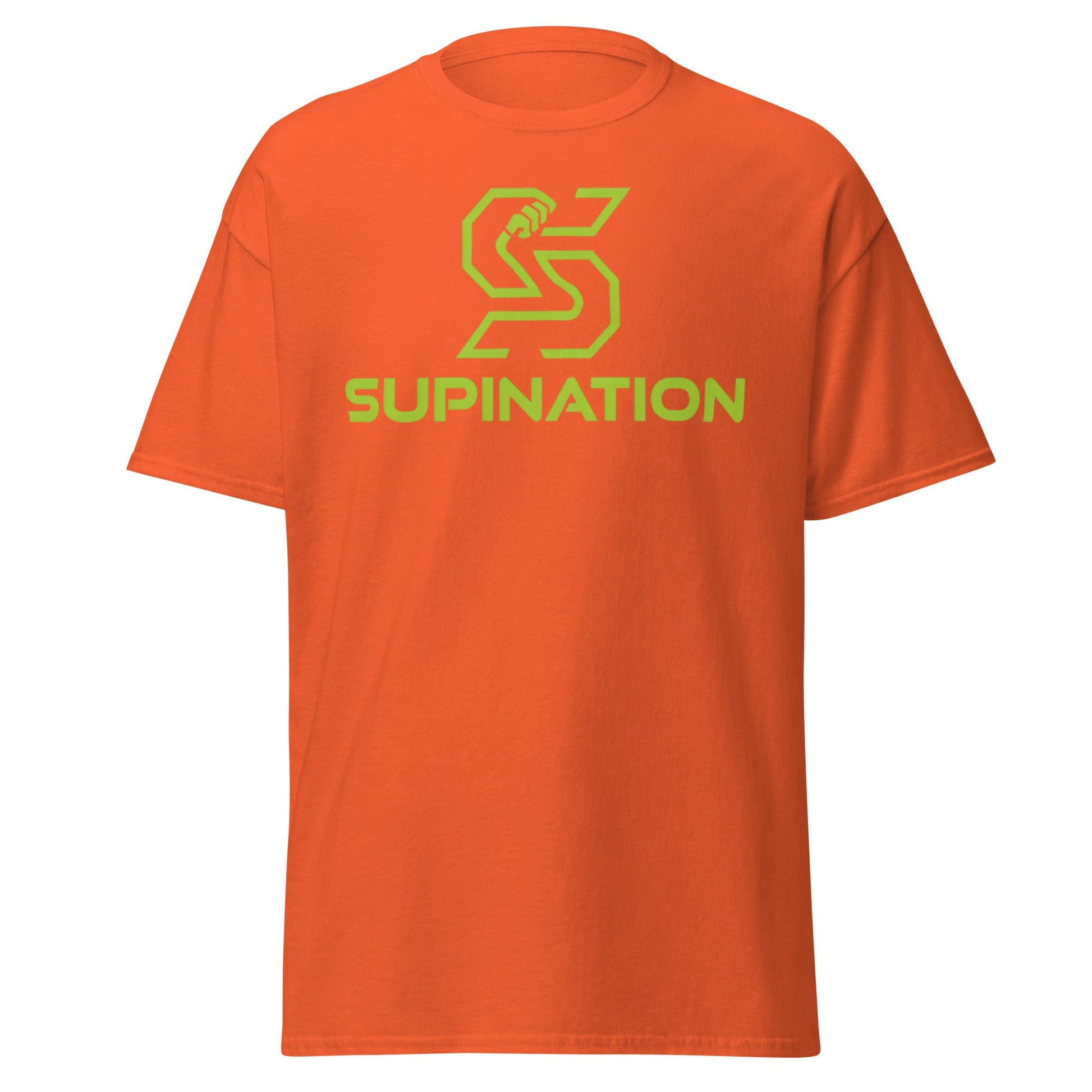 Supination Arm Wrestling T-Shirt - Pro Strength Tee - Orange - T-Shirts Online