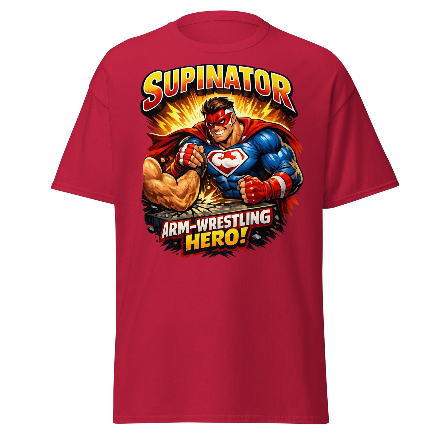 Supinator Arm - Wrestling Hero T-Shirt | Pro Strength Tee - Cardinal - T-Shirts Online