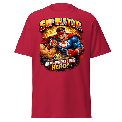 Supinator Arm - Wrestling Hero T-Shirt | Pro Strength Tee - Cardinal - T-Shirts Online