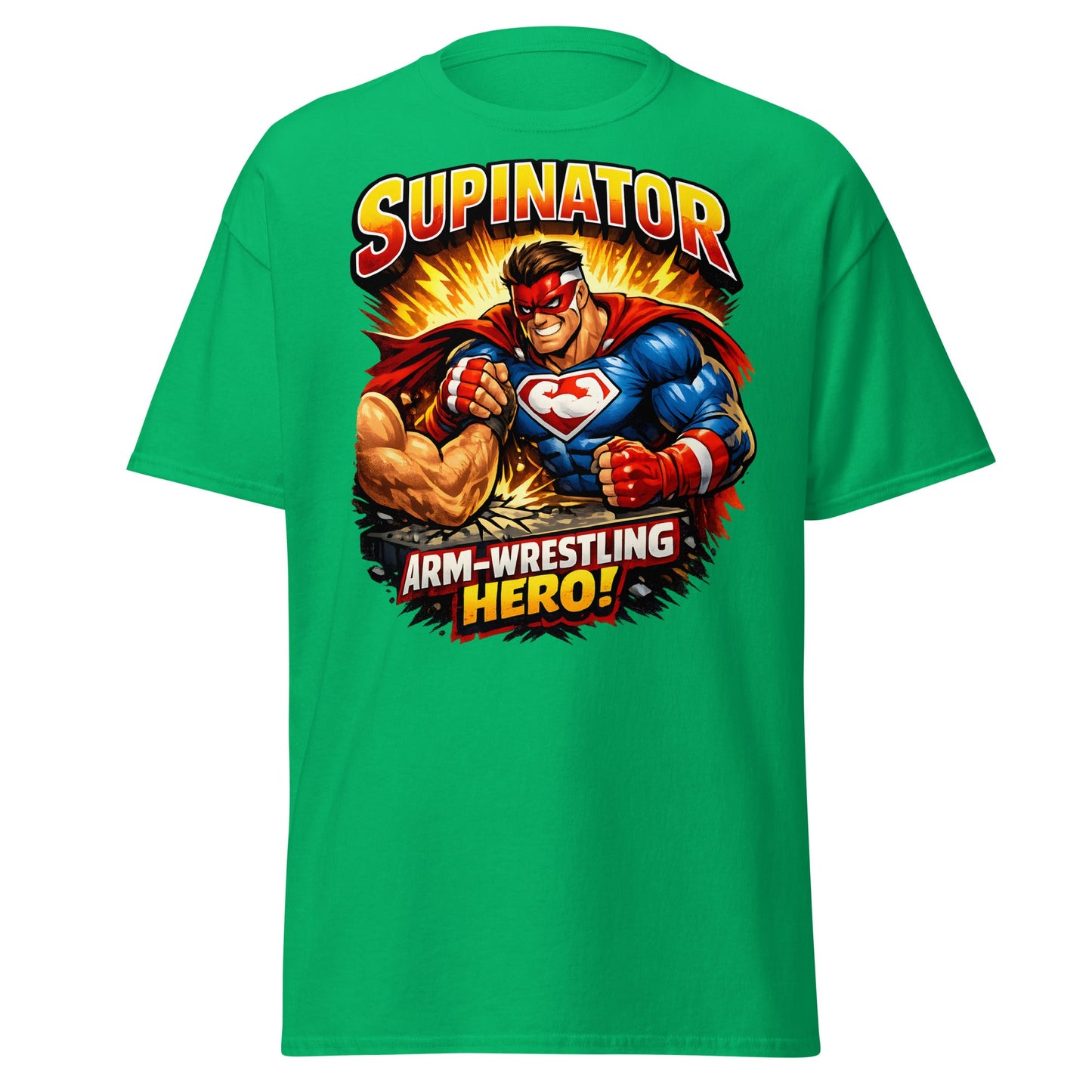 Supinator Arm - Wrestling Hero T-Shirt | Pro Strength Tee - Irish Green - T-Shirts Online