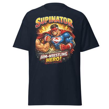 Supinator Arm - Wrestling Hero T-Shirt | Pro Strength Tee - Navy - T-Shirts Online