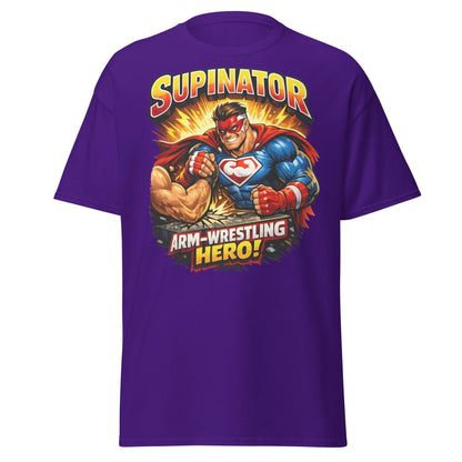 Supinator Arm - Wrestling Hero T-Shirt | Pro Strength Tee - Purple - T-Shirts Online
