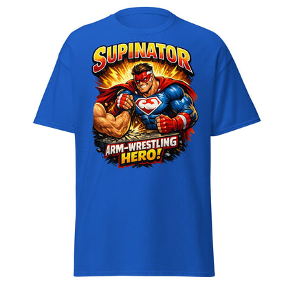 Supinator Arm - Wrestling Hero T-Shirt | Pro Strength Tee - Royal - T-Shirts Online