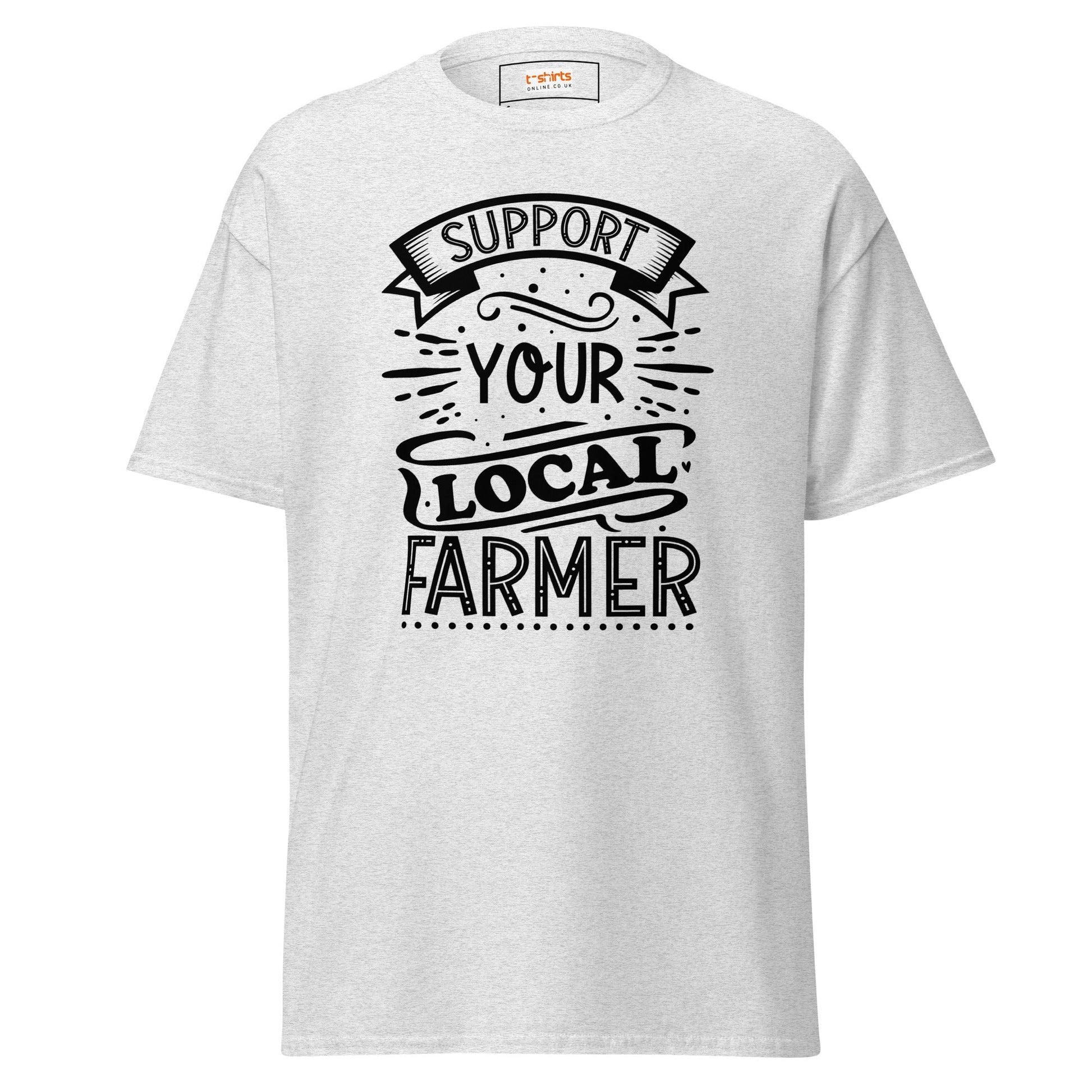 Support a Farmer | Farmer T-Shirt - Ash - T-Shirts Online
