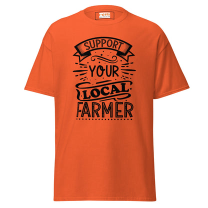 Support a Farmer | Farmer T-Shirt - Orange - T-Shirts Online