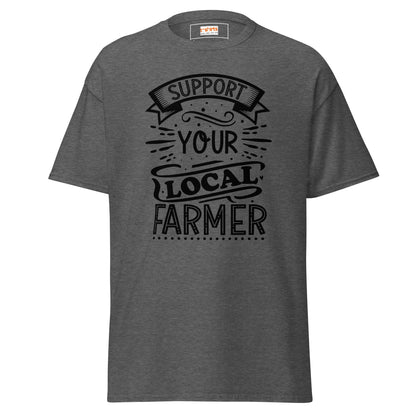Support a Farmer | Farmer T-Shirt - Dark Heather - T-Shirts Online