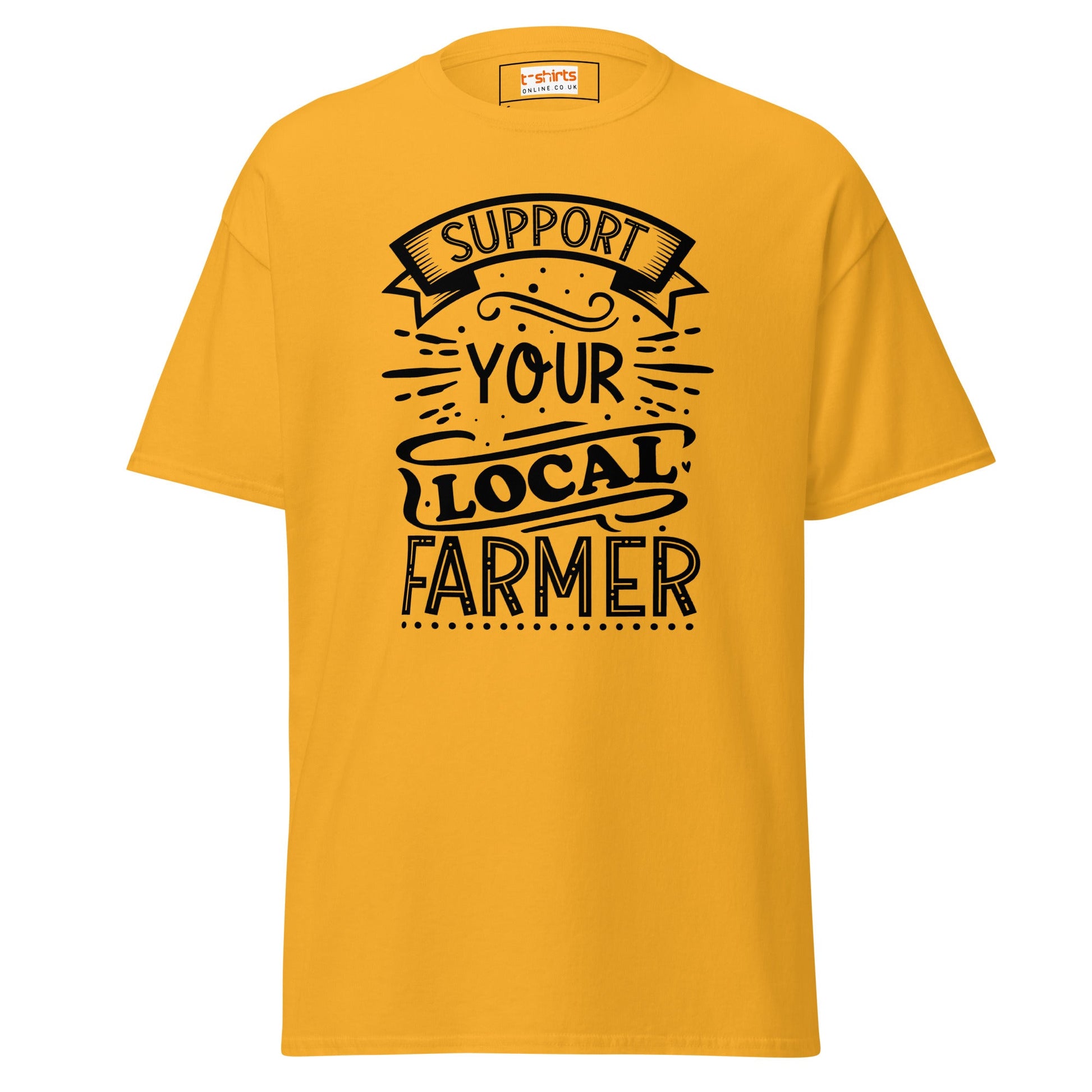 Support a Farmer | Farmer T-Shirt - Gold - T-Shirts Online