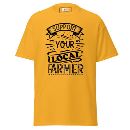 Support a Farmer | Farmer T-Shirt - Gold - T-Shirts Online