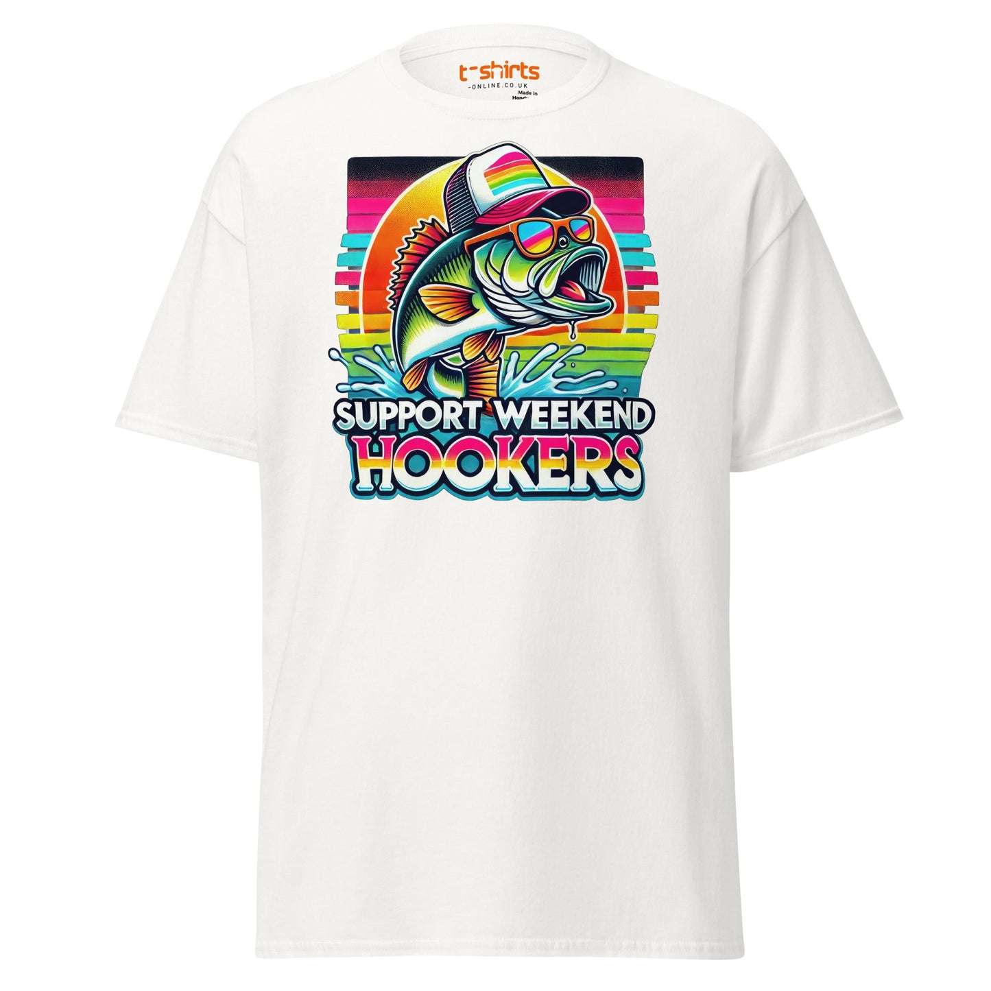 Support Weekend Hookers T-Shirt | Funny Fishing Tee - White - T-Shirts Online
